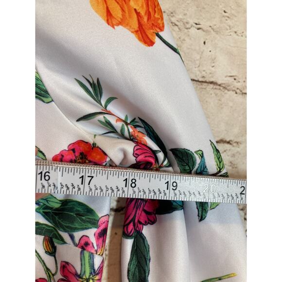 Asos Dress Womens 8 Shift Bright Florals Long Bell Sleeve Stretch Multicolor - Picture 11 of 16